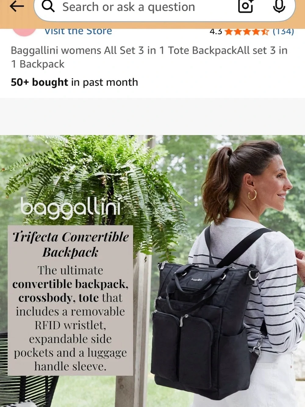Baggallini Black Convertible Bag